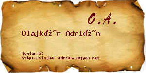 Olajkár Adrián névjegykártya